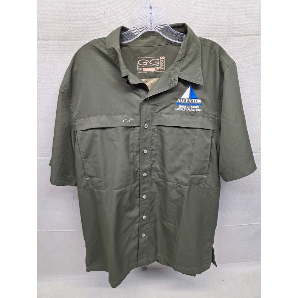 GameGuard Outdoors Mens‎ Large Green Short Sleeve Fishing Shirt Alleyton 1023 GD